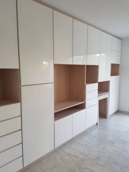 Meuble laqué blanc Drap studio