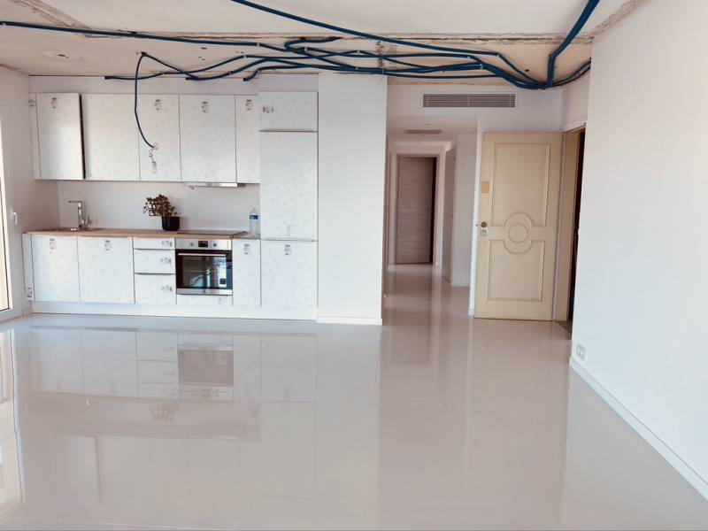 Fin de pose avec plan de travail provisoire