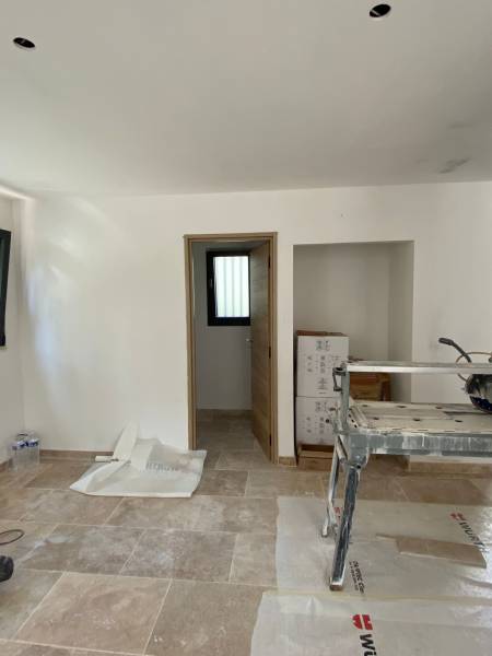 Pose de travertin au sol 