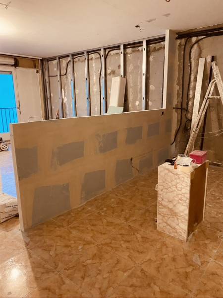 Création de muret et pose de cloison