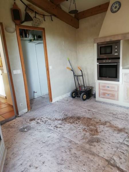 Dépose de l'ancien carrelage