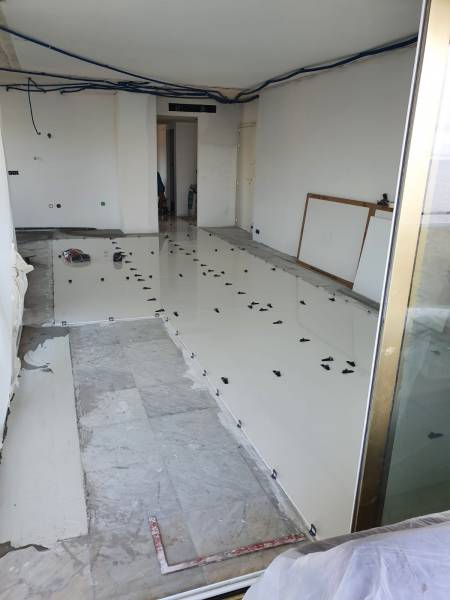 Pose sol en carreau de 120X60 cm blanc