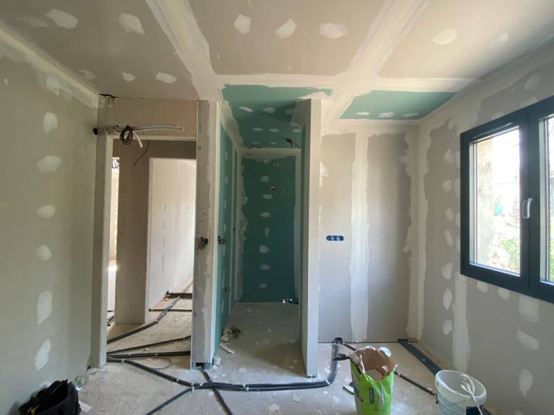 Pose des faux plafond en placo 