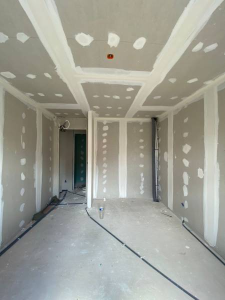 Travaux de placo et bandes de calicot 