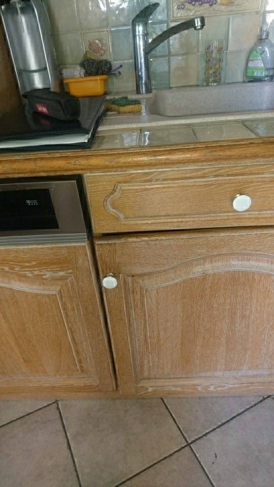 Meubles bas et plan de travail avant rénovation