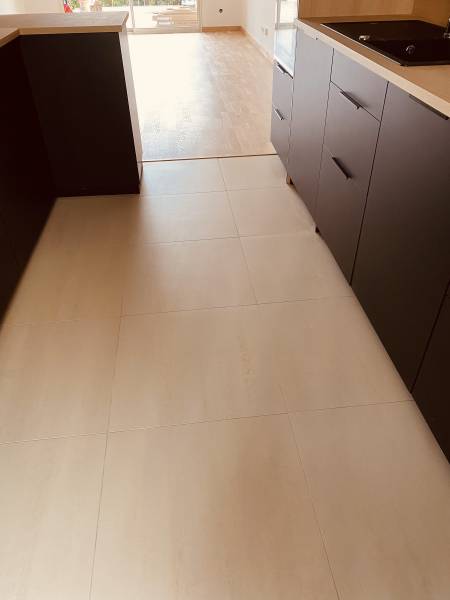 Rénovation sol en carrelage 60x60 rectifié, cuisine