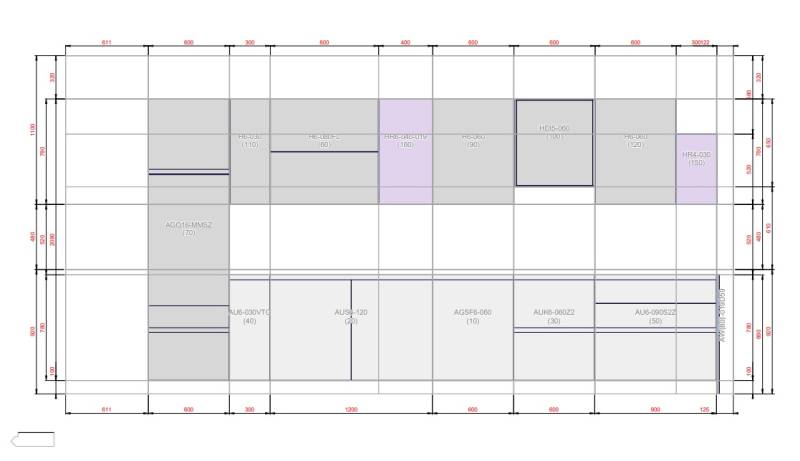 Plan détaillé cuisine toute équipée