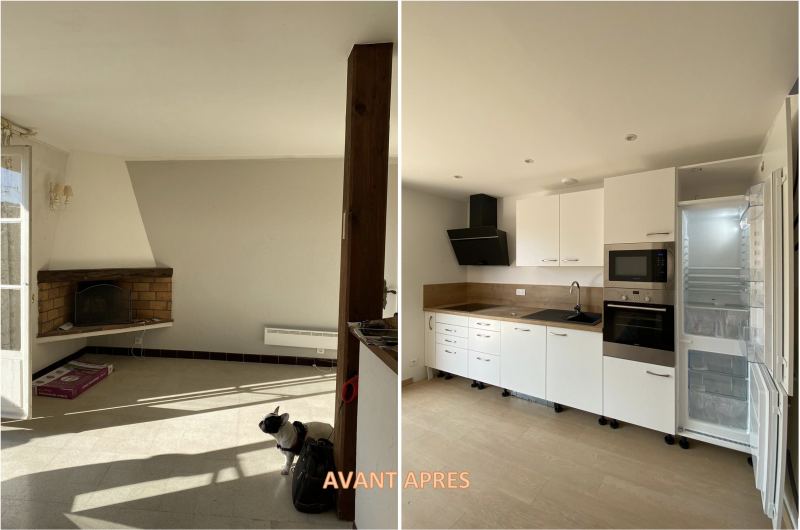 avant apres salon cuisine