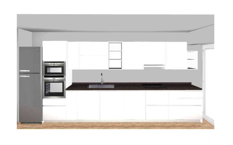 Plan 3D projection projet cuisine 